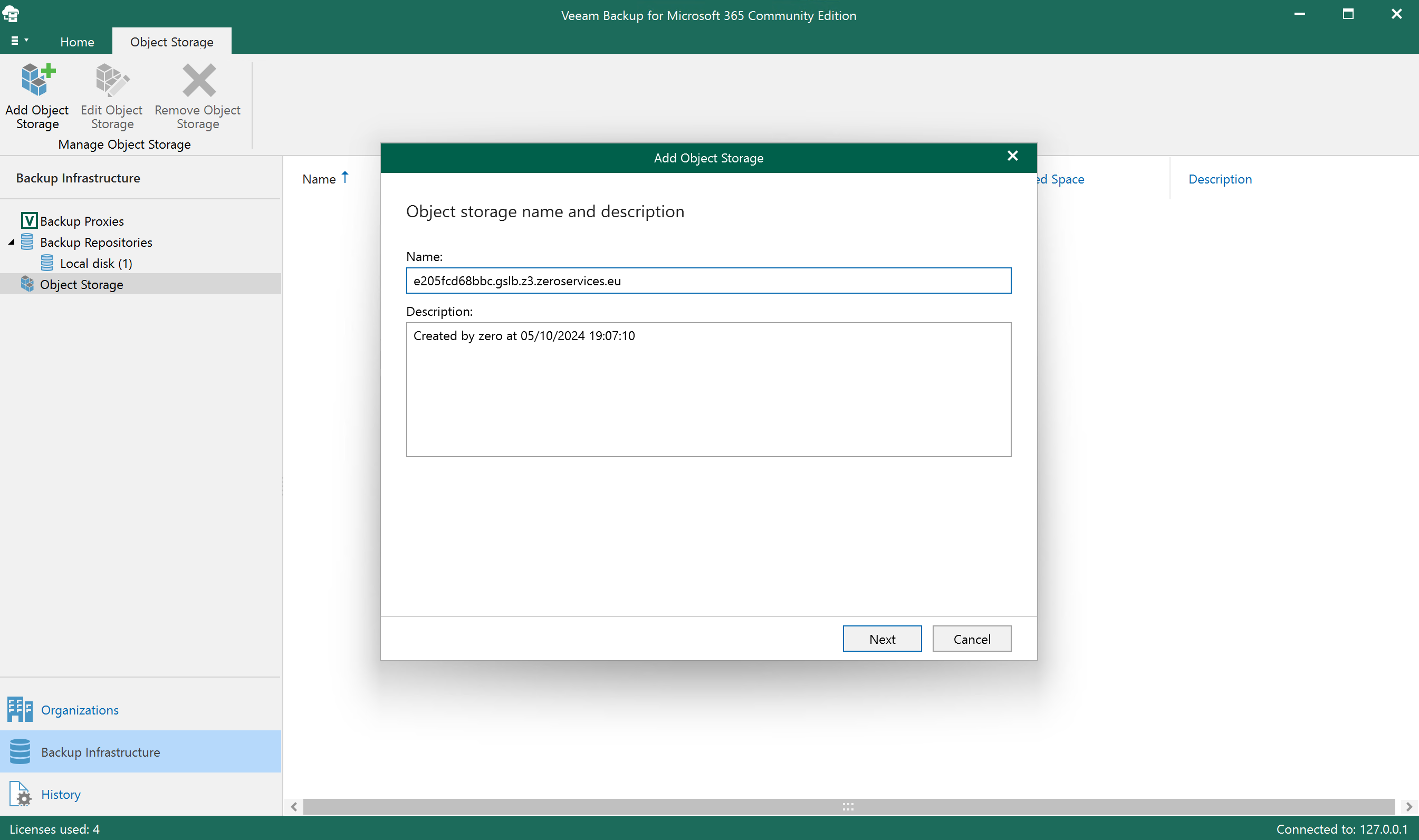 Veeam Backup & Replication - Add S3-compatible Object Repository configuration step 1